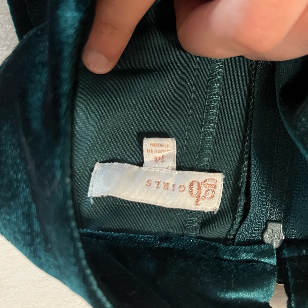 Teal Velvet Dress kids